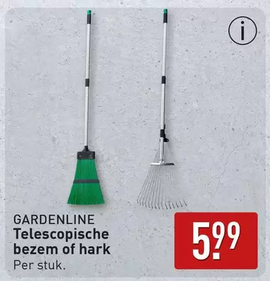 Telescopische bezem of hark