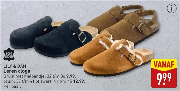 Bruin - Leren clogs