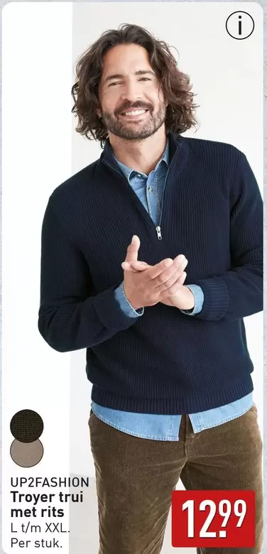 Troyer trui met rits