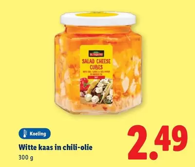 Witte kaas in chili-olie