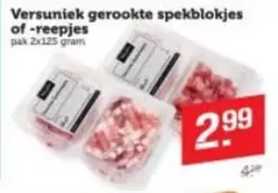 Versuniek gerookte spekblokjes of -reepjes
