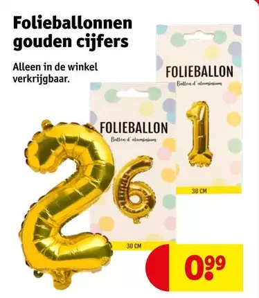 De - Folieballonnen gouden cijfers