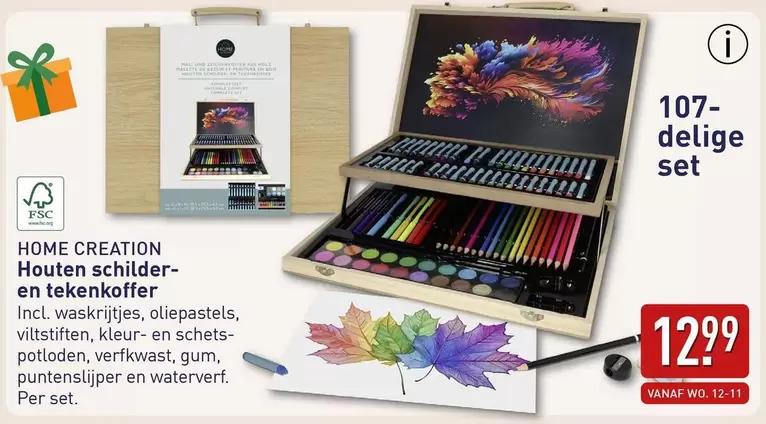 De - Houten schilder- en tekenkoffer