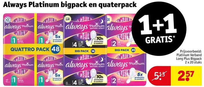 Always - Platinum bigpack en quaterpack