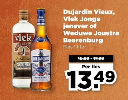Label - Vieux, Vlek Jonge jenever of Weduwe Joustra Beerenburg
