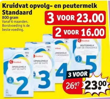 De - opvolg- en peutermelk Standaard