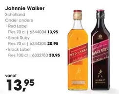 Johnnie Walker - Red Label, Black Ruby, Black Label
