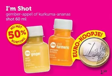 I'm Shot gember-appel of kurkuma-ananas