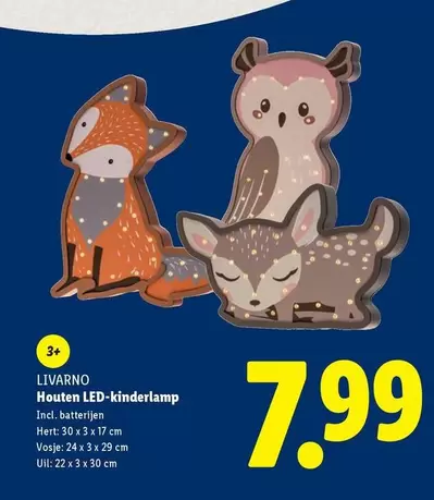 Houten LED-kinderlamp