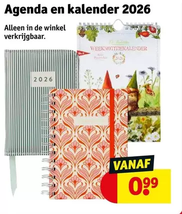 De - Agenda en kalender 2026