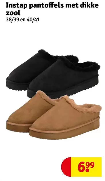 Instap pantoffels met dikke zool