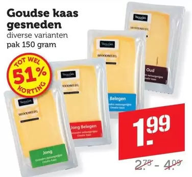 Goudse kaas gesneden