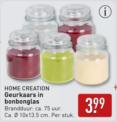 Geurkaars in bonbonglas