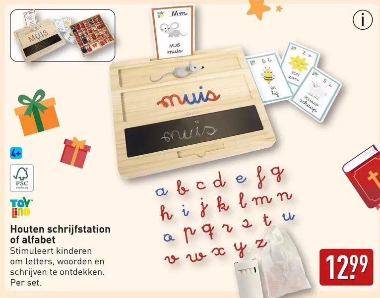 MM - Houten schrijfstation of alfabet