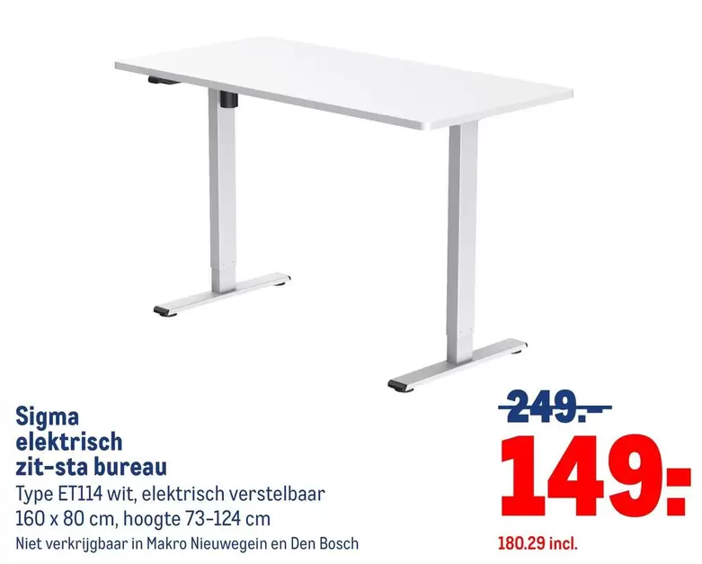 Sigma - elektrisch zit-sta bureau