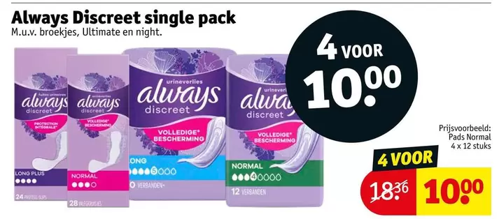 Always - Discreet single pack
