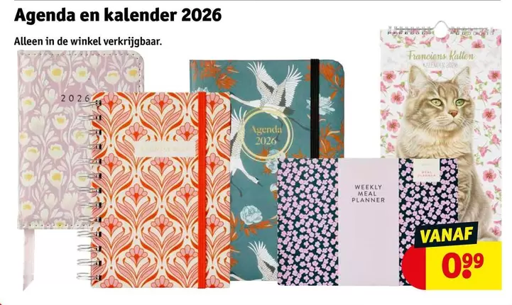 De - Agenda en kalender 2026