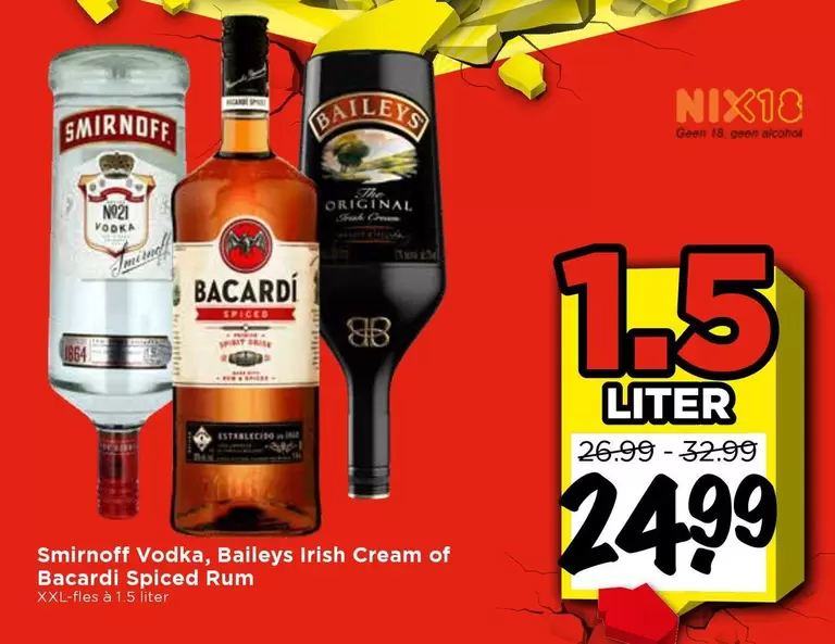 Smirnoff - Vodka, Irish Cream of, Spiced Rum