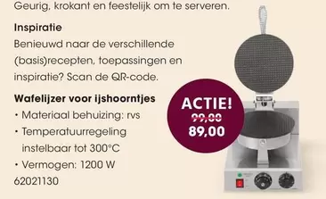 De - Wafelijzer voor ijshoorntjes