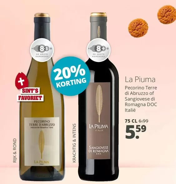 De - Pecorino Terre di Abruzzo of Sangiovese di Romagna DOC Italie