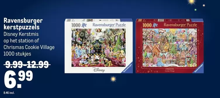 Disney - kerstpuzzels Kerstmis op het station of Chrismas Cookie Village 1000 stukjes