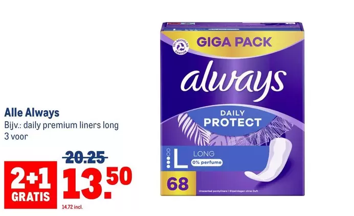 Always - Daily Premium Liners Long