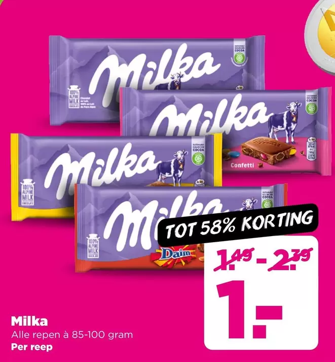 Milka - repen à 85-100 gram