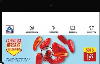 Op - RODE PUNTPAPRIKA'S