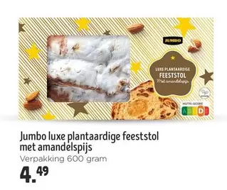 Jumbo - Luxe Plantaardige Feeststol Met Amandelspijs