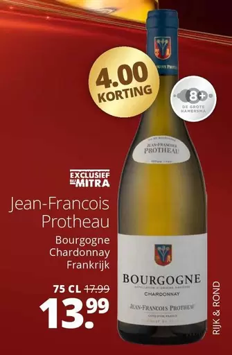 De - Jean-Francois Protheau Bourgogne Chardonnay Frankrijk