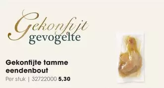 Gekonfijte tamme eendenbout