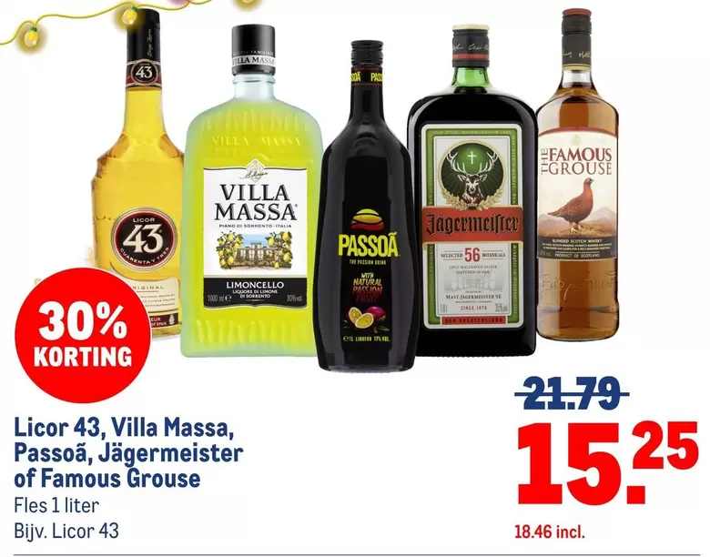 Villa - Licor 43, Massa, Passoä, Jägermeister of Famous Grouse