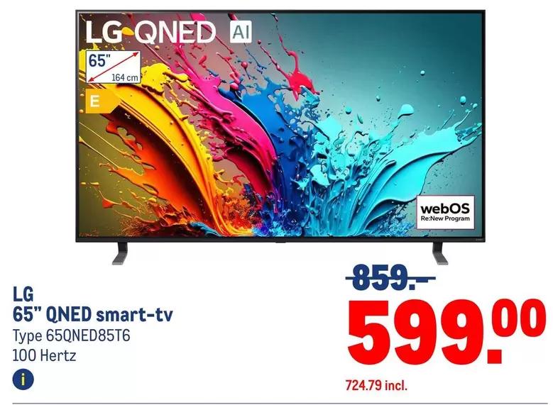 LG - 65" QNED smart-tv Type 65QNED85T6