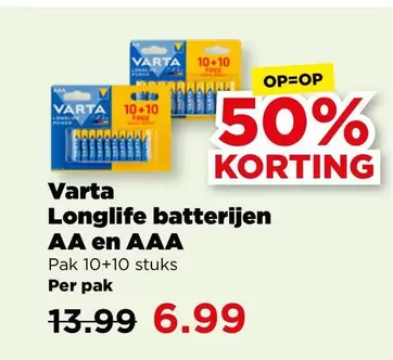 Longlife batterijen AA en AAA
