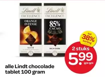 Lindt - chocolade tablet 100 gram