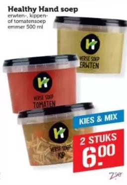 Mix - Healthy Hand soep erwten, kippen- of tomatensoep