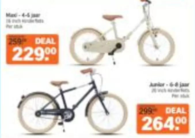 16 inch kinderfiets, 20 inch kinderfiets