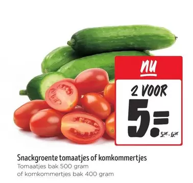 Snackgroente tomaatjes of komkommertjes