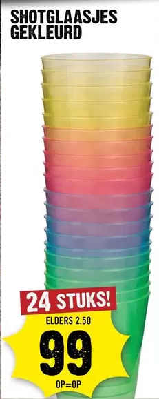 SHOTGLAASJES GEKLEURD