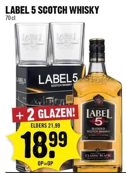 Label - SCOTCH WHISKY +2 GLAZEN!
