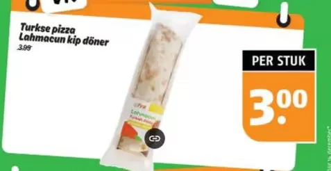 Turkse pizza Lahmacun kip döner