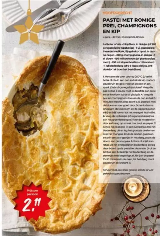 De - PASTEI MET ROMICE PREI, CHAMPIGNONS EN KIP