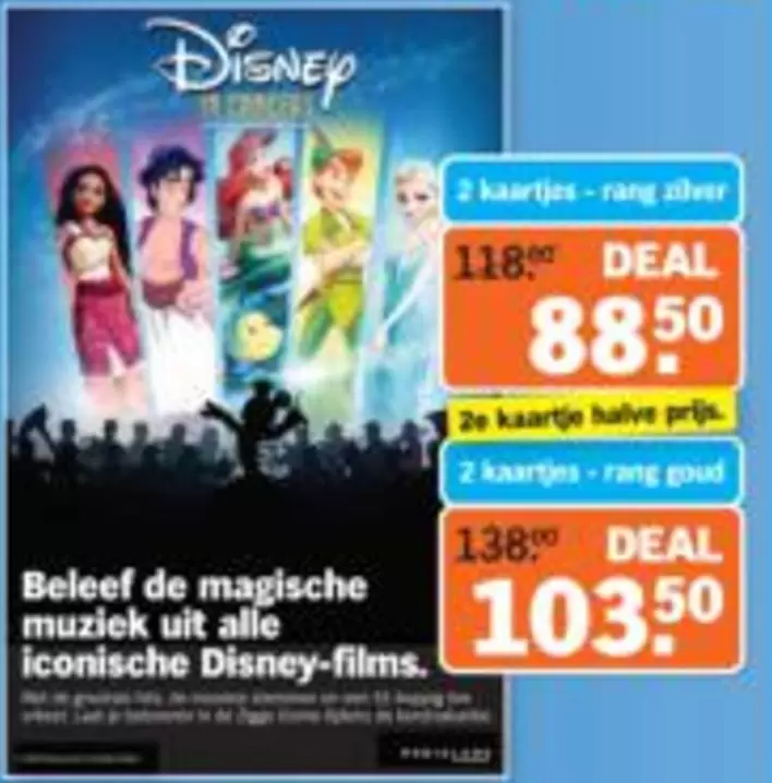 Disney - 2 kaartjes-rang zilver or 2 kaartjes-rang goud