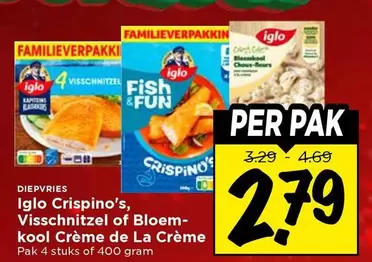 Fun - Crispino's, Visschnitzel of Bloemkool Crème de La Crème