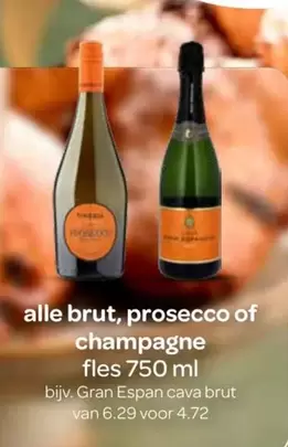 brut, prosecco of champagne