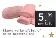 Blanke varkensfilet of malse kerstrollade