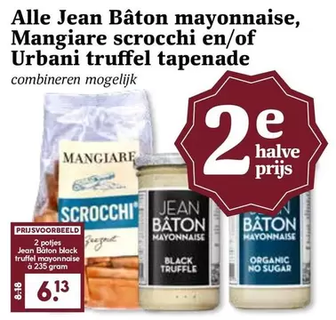 Mangiare scrocchi en/of Urbani truffel tapenade, Jean Bâton mayonnaise