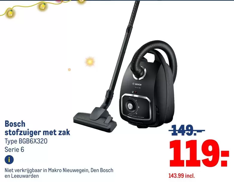 Bosch - stofzuiger met zak Type BGB6X320 Serie 6