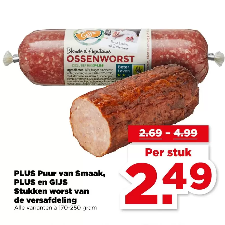 De - Stukken worst van de versafdeling