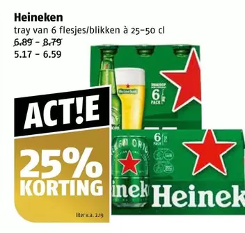 Heineken - tray van 6 flesjes/blikken